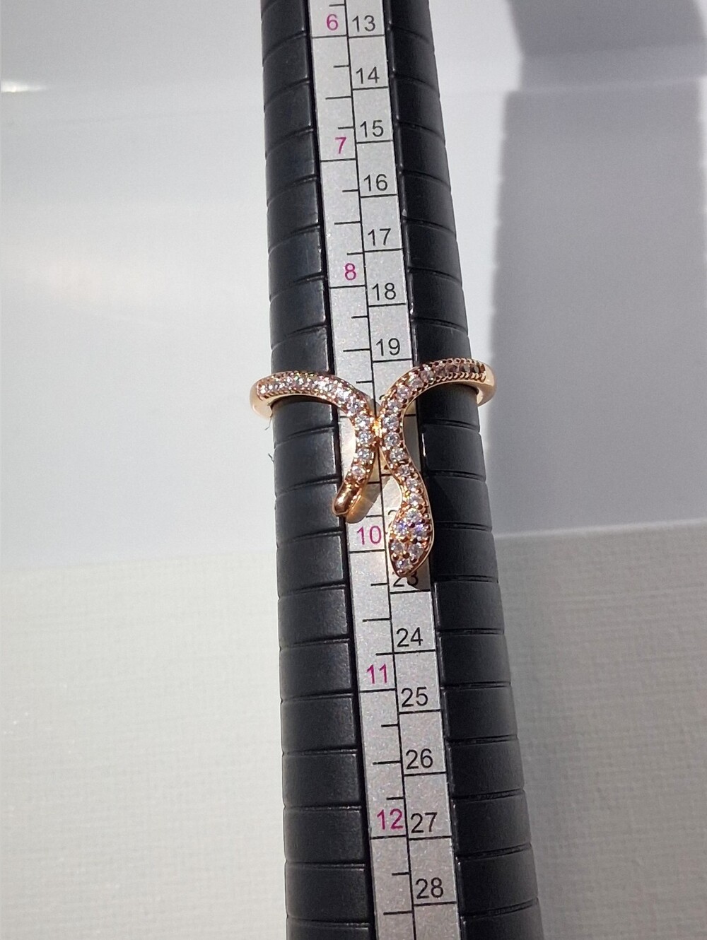 Rose Gold Pave Snake Ring